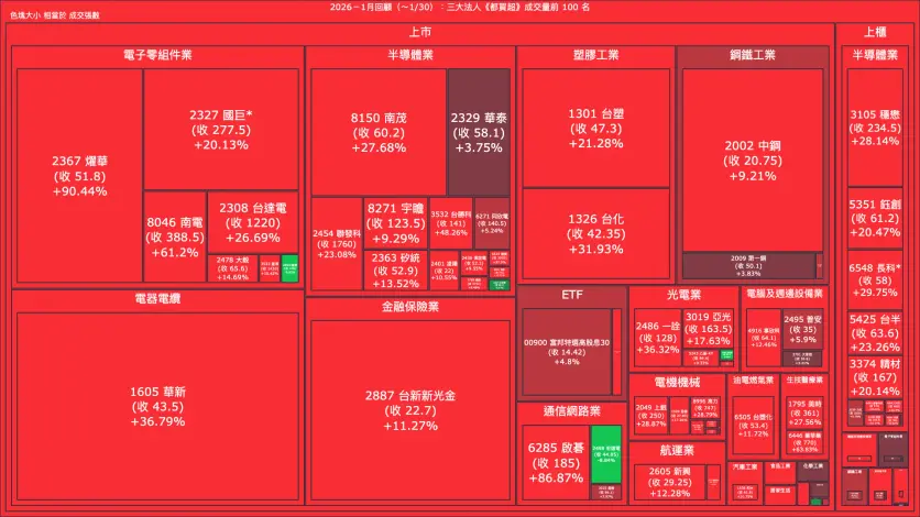 2026－1月回顧：三大法人《都買超》《都賣超》